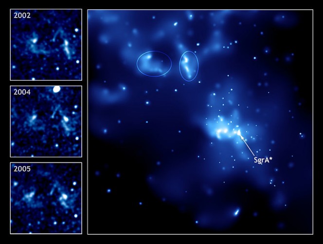 The region SgrA near the Galactic center, with the source SgrA* [Credits: NASA's Chandra X-Ray Observatory]